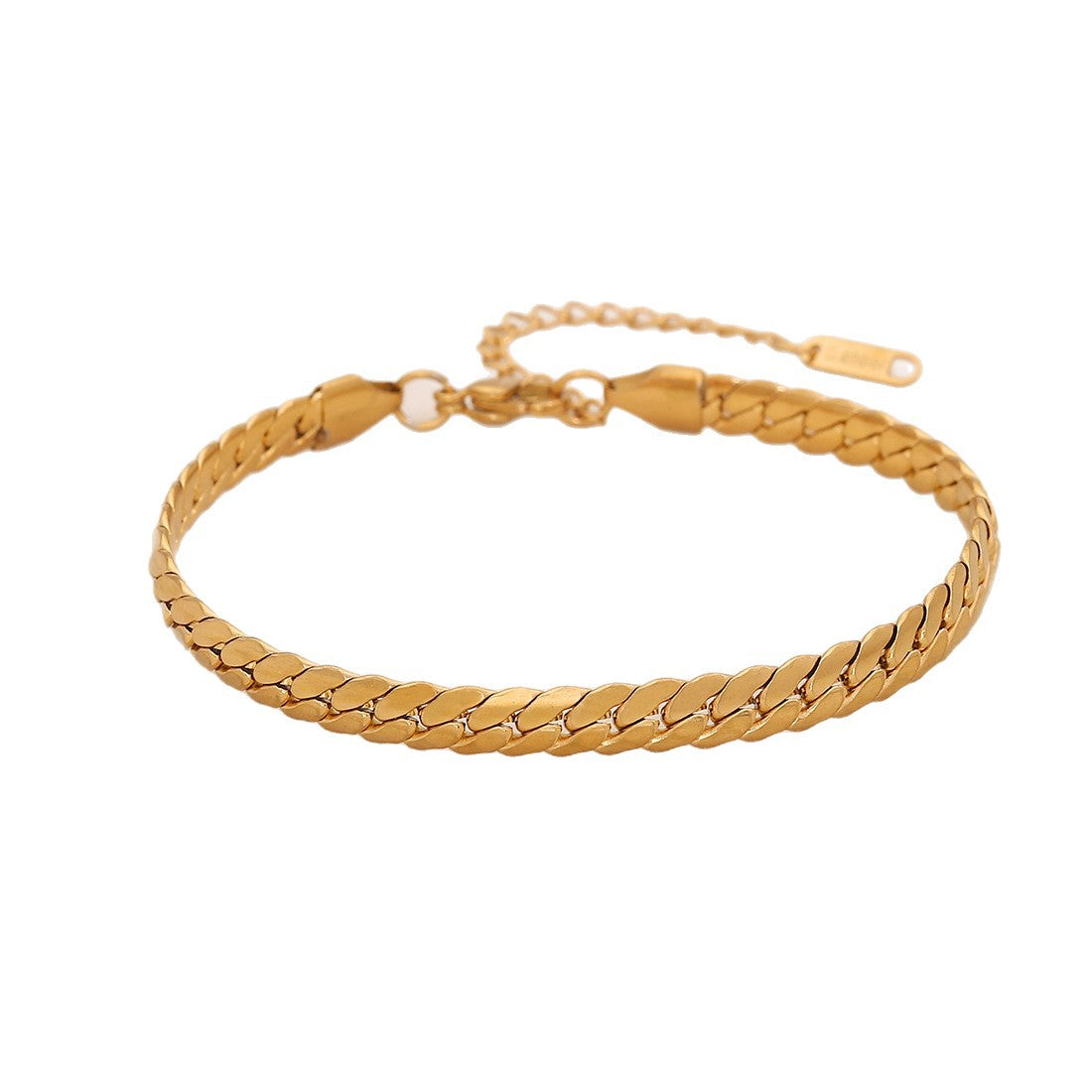 INS Style Stainless Steel Cuban Bracelet for Women with Plated Finish