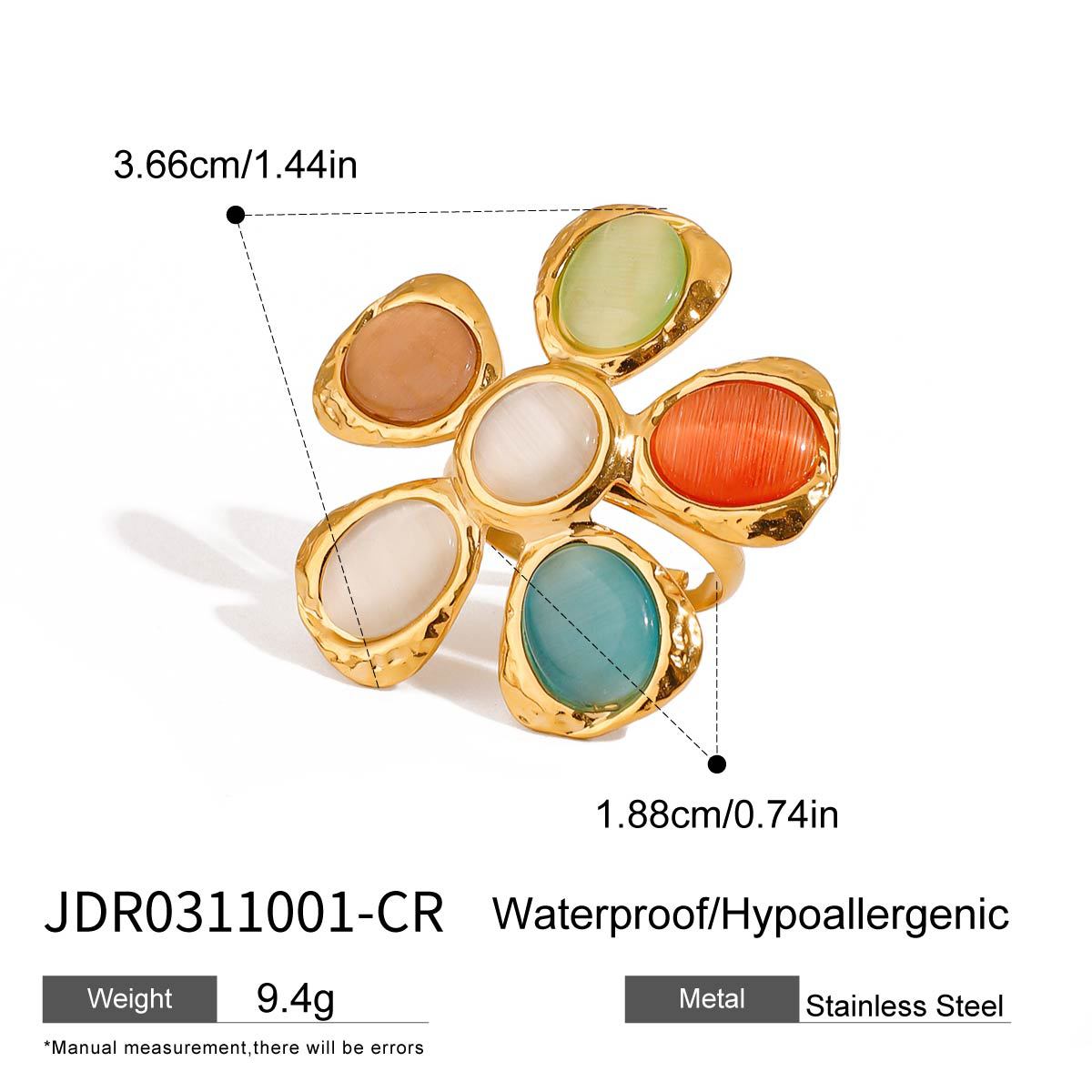 Anillo Geométrico de Acero de Titanio con Acabado Chapado para Mujer Accesorio de Joyería Minimalista a la Moda
