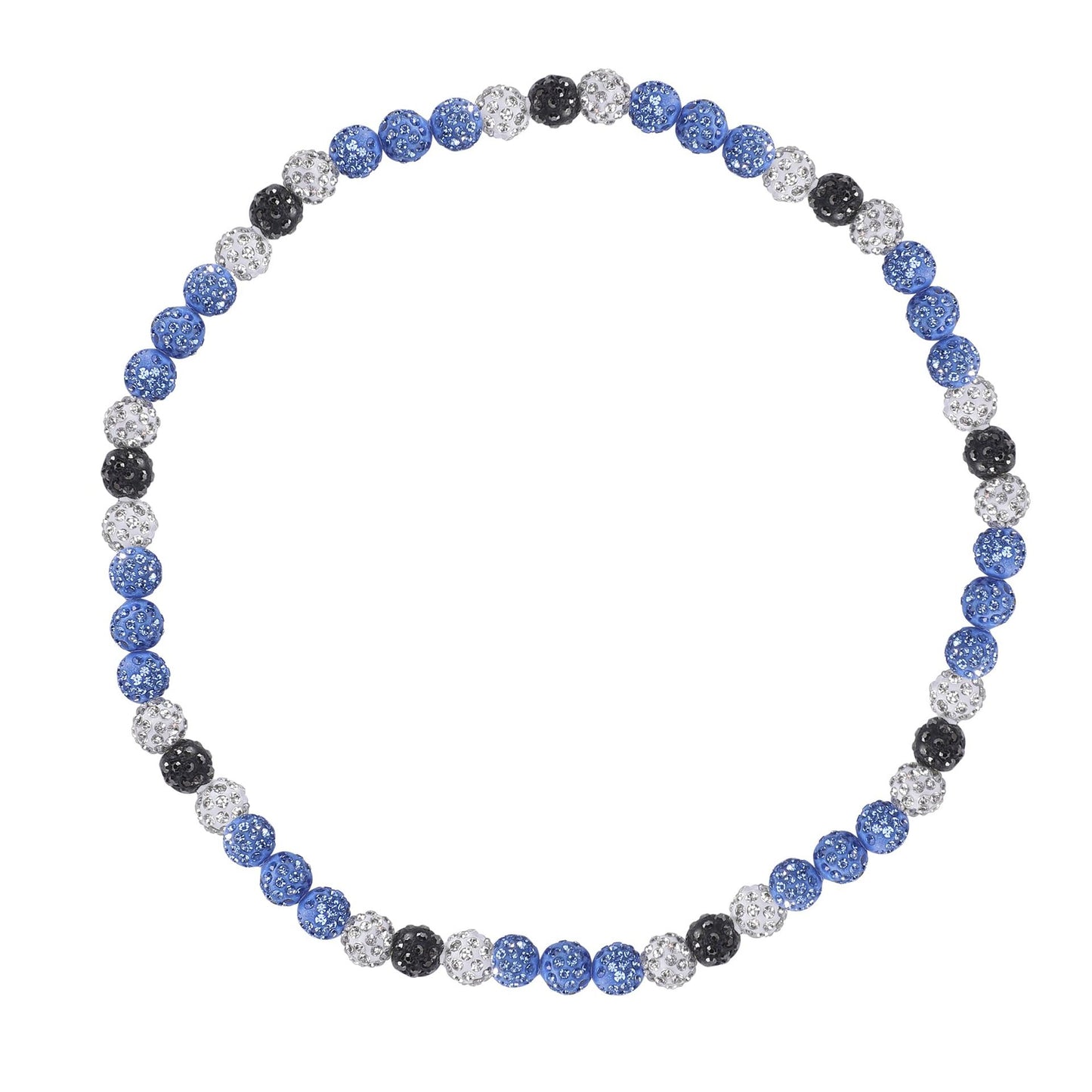 Sporty Geometric Round Resin Disco Ball Necklace with Rhinestone Inlay Unisex Cable Chain