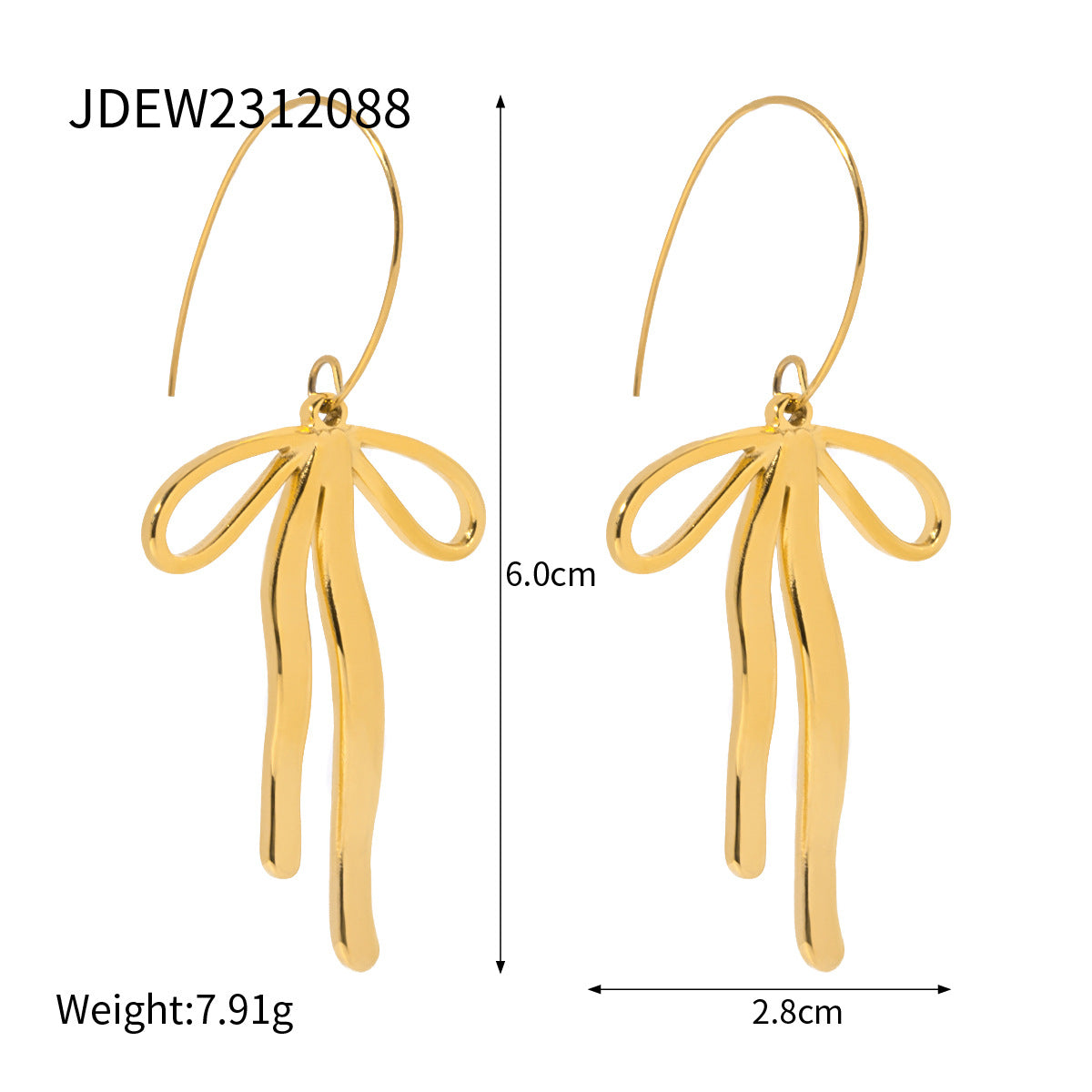 Minimalist Luxury Geometric Square Titanium Steel PVD Plated Earrings for Women