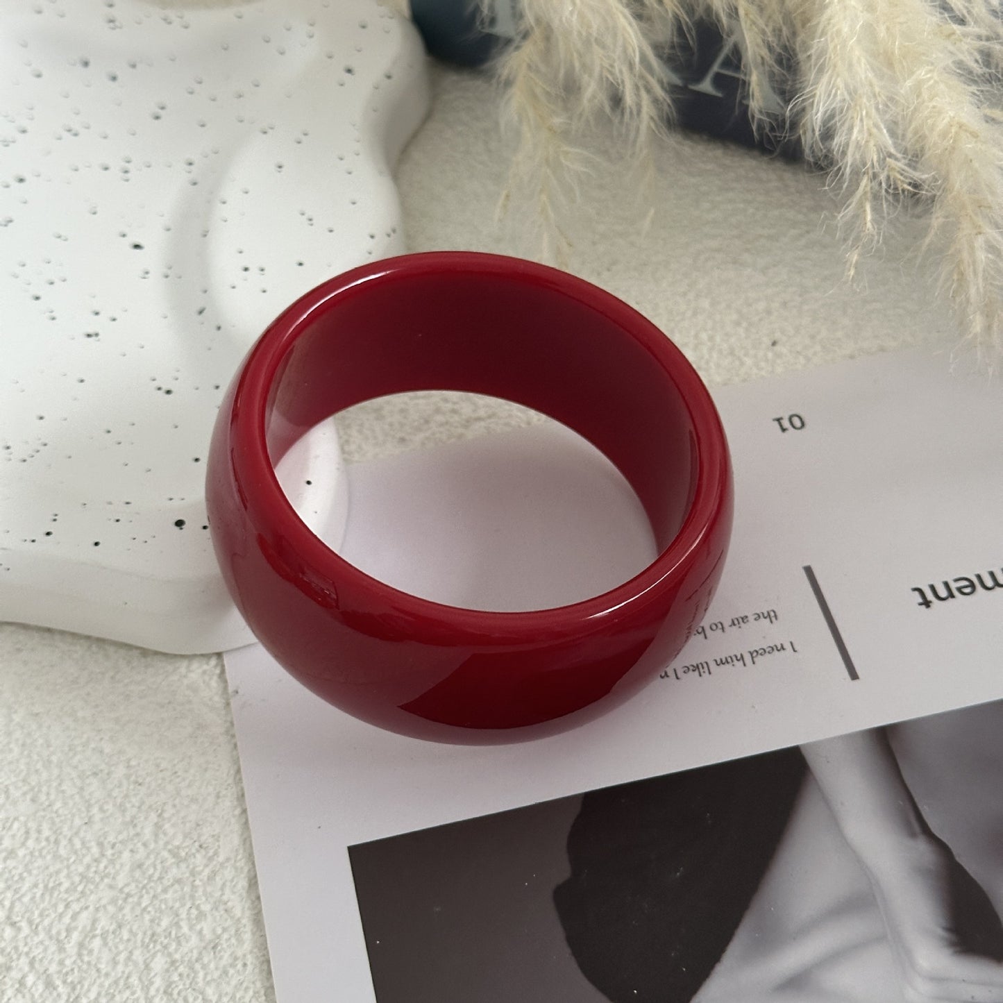 Bracciale rigido acrilico con olio a goccia geometrico rotondo vintage da donna