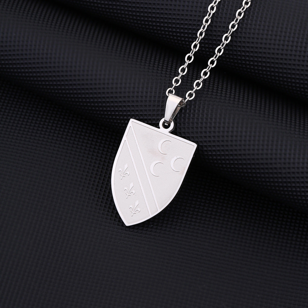 Collar con colgante geométrico de acero inoxidable con dije de acero de titanio y acabado chapado para moda casual unisex