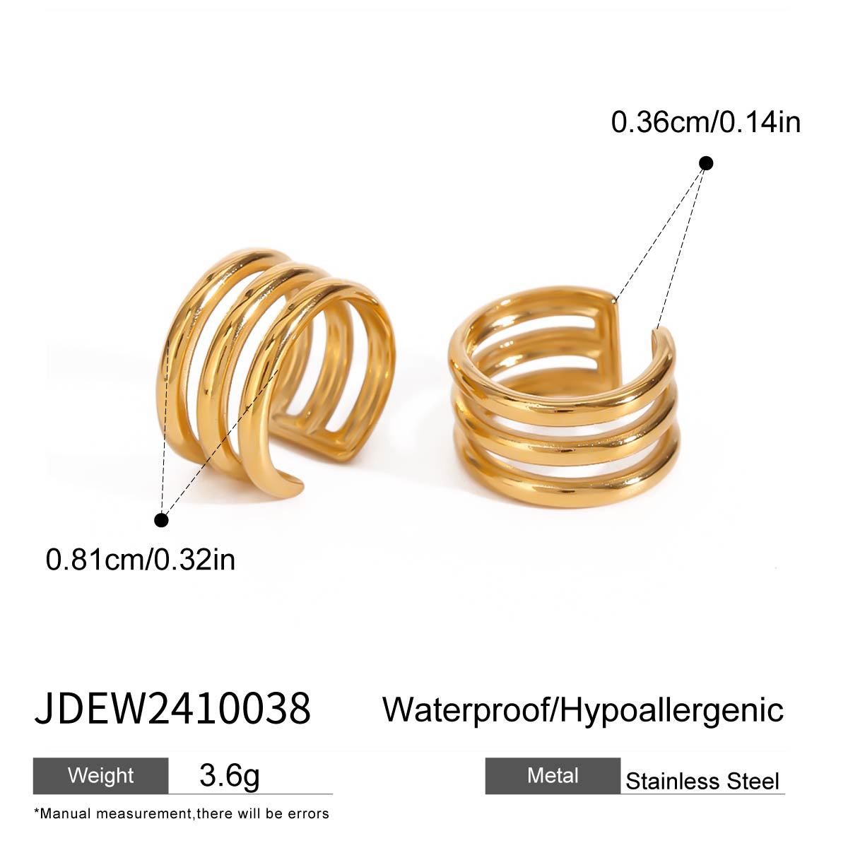 Pendientes de aro con diseño geométrico en forma de U de acero inoxidable chapado para mujer, estilo minimalista