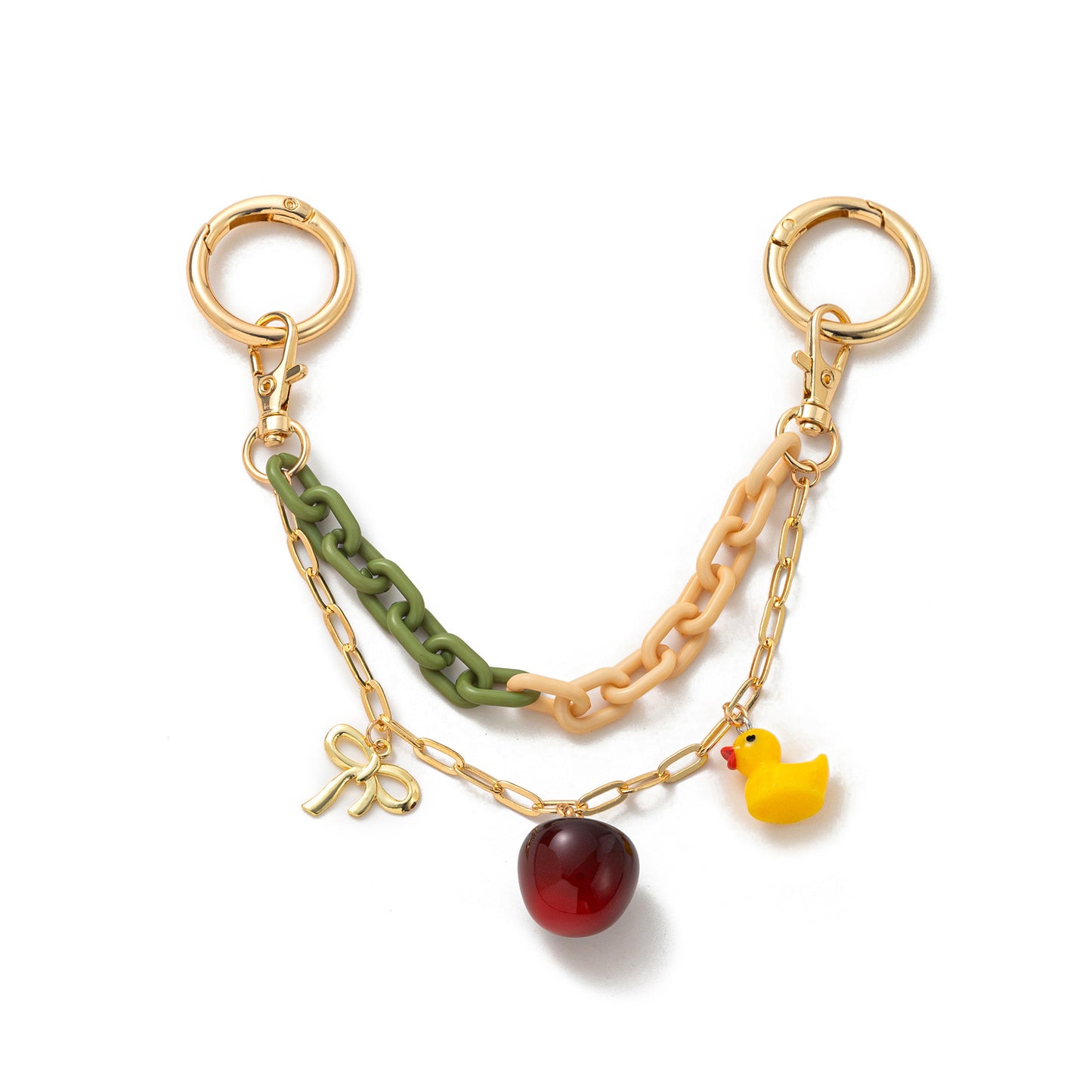 Minimalist Striped Animal Alloy DIY Charm Bar for Women Bag Keychain