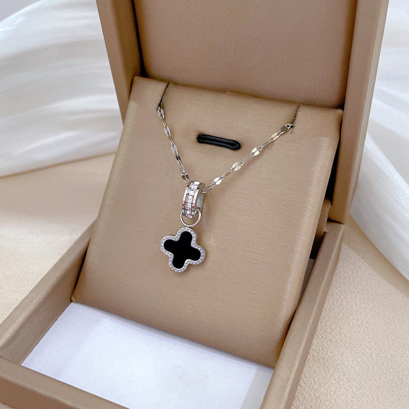 Collana in acciaio al titanio geometrica minimalista per unisex con catena irregolare
