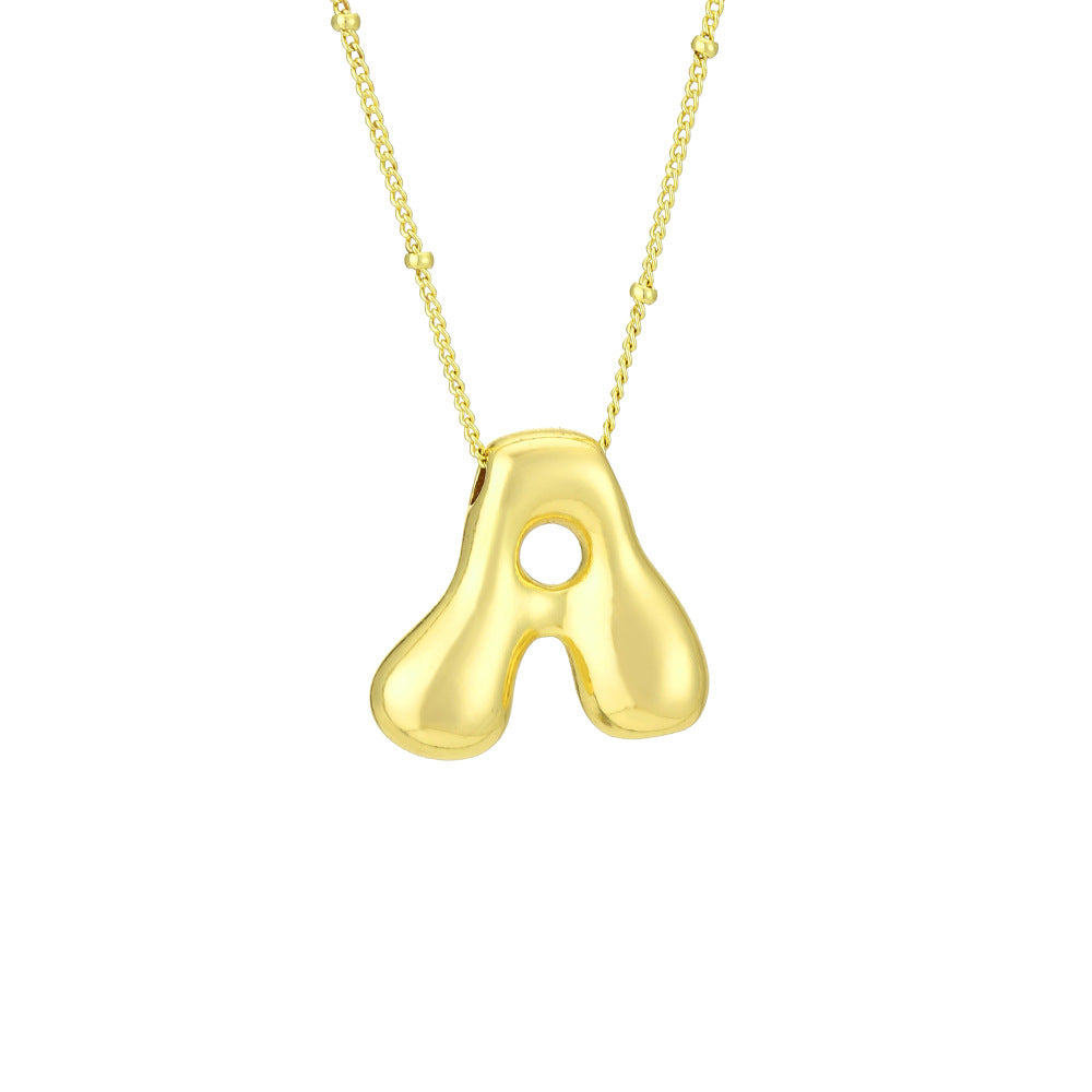 Collana girocollo minimalista da donna con ciondolo a lettera in rame placcato, catenina delicata