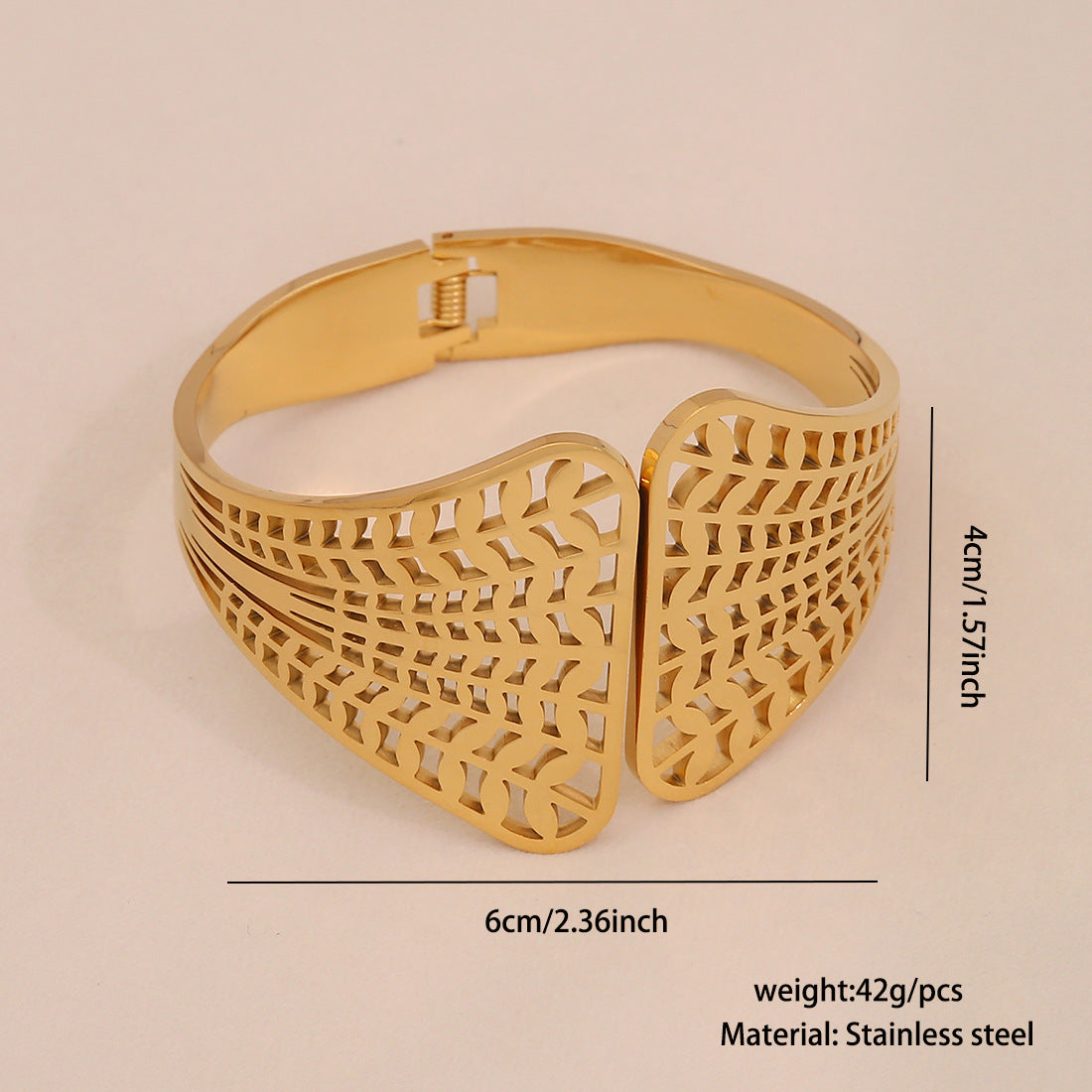 Bold Floral Stainless Steel Bracelet with Plated Finish for Women