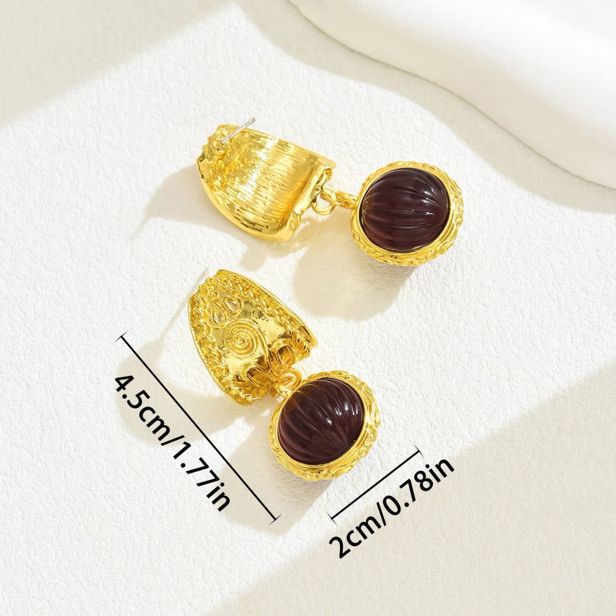Pendientes Geométricos Vintage de Estilo Artístico de Mediados de Siglo con Incrustaciones de Pedrería para Mujer