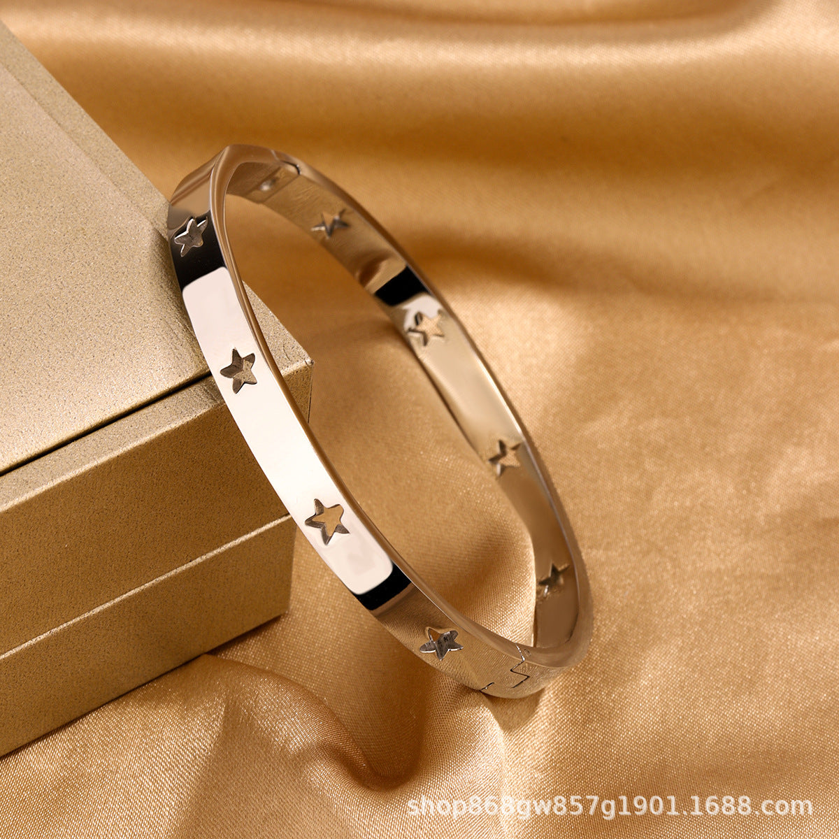 Bracciale da donna in titanio e acciaio lucidato con strass, stile minimalista per affari