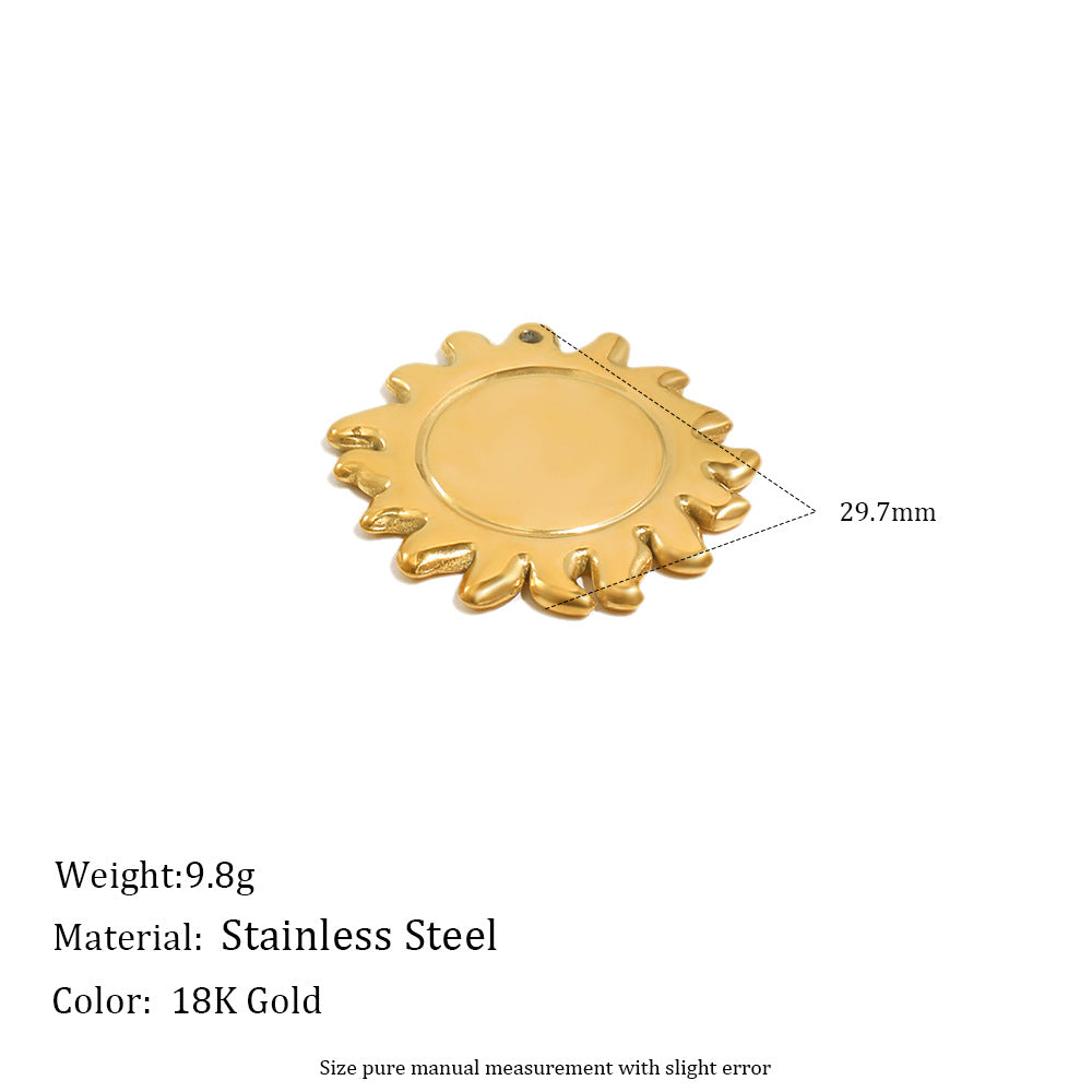 Acciaio Inossidabile Placcato Oro 18K Luna Stella Charm Geometrico a Barra