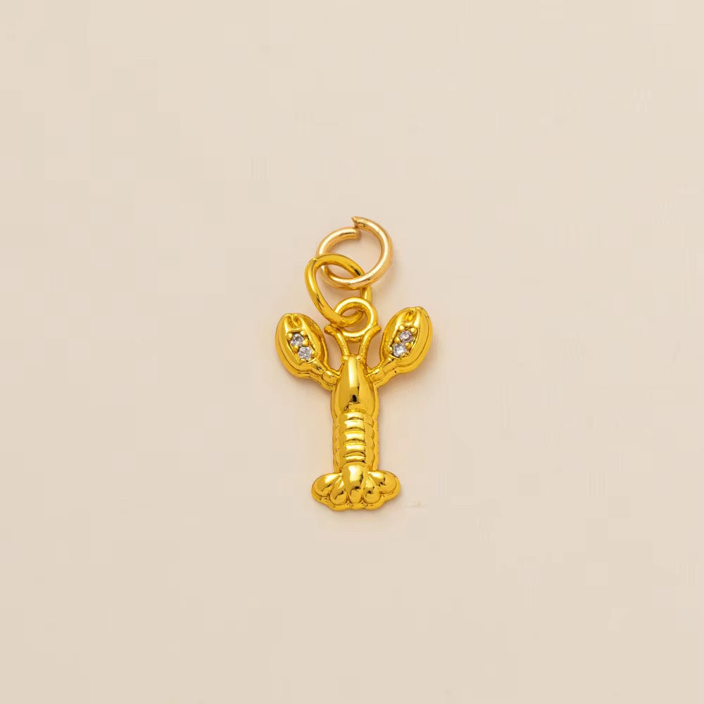 Minimalist Luxury 18K Gold Plated Brass Animal Pendant Charm Bar Corn Chain Necklace Unisex Jewelry Accessories
