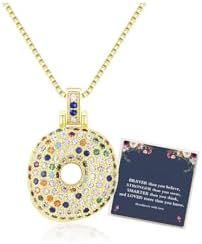 Sweet Hip-hop Letter Brass Cubic Zirconia Inlay Pendant Necklace Box Chain Unisex