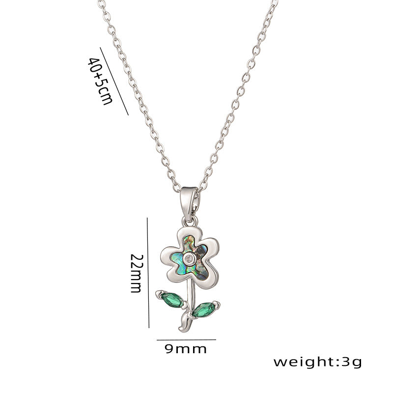 Collar de Lujo con Colgante de Rosa Floral de Acero de Titanio con Baño de Oro de 18K y Cadena O para Mujer
