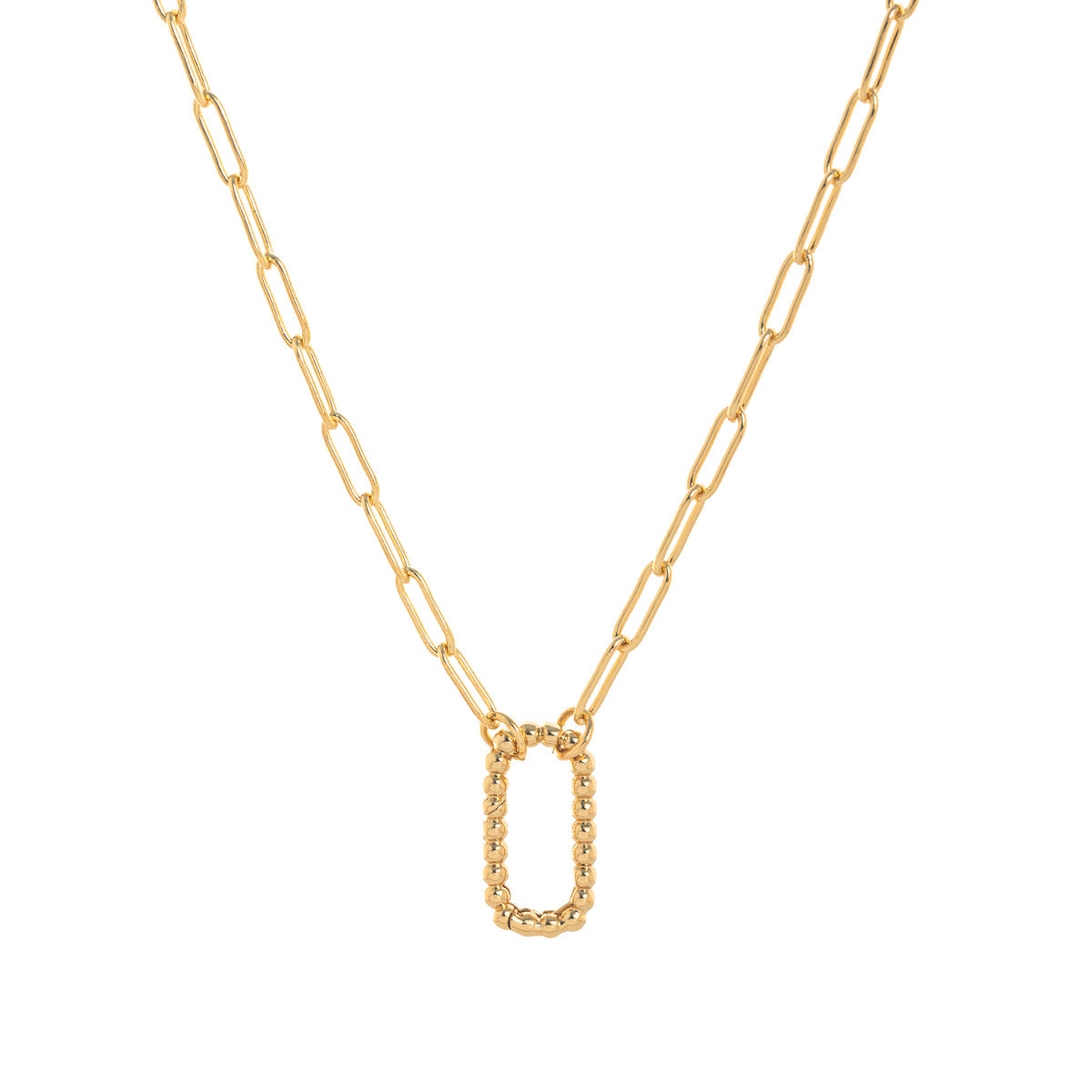 Vintage Minimalist Geometric Heart 18K Gold Plated Titanium Steel DIY Charm Bar Necklace