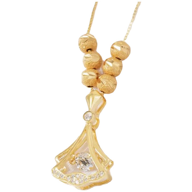 Elegant Ginkgo Leaf Pendant Necklace for Women with Titanium Steel Chain and Plated Finish
