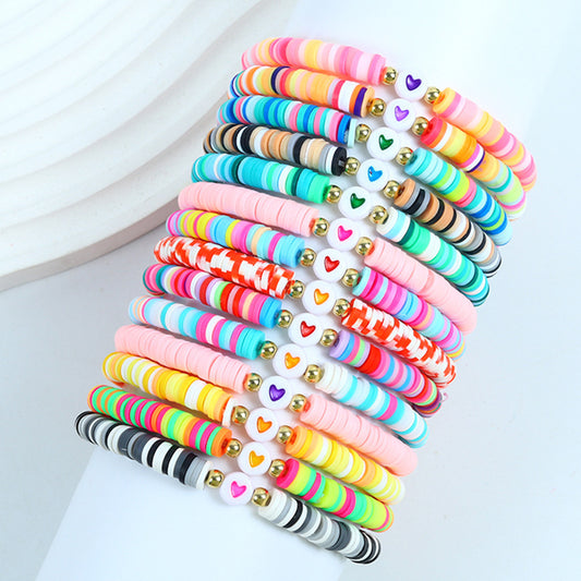 Bohemian Minimalist Heart Resin Bracelet Unisex Friendship Jewelry