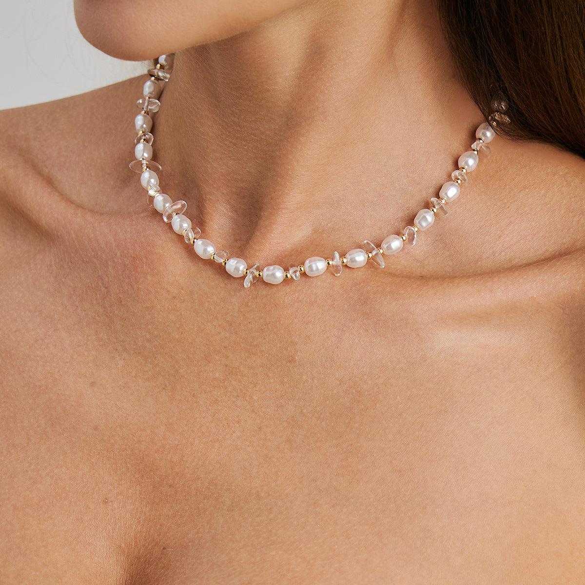 Collar de Perlas de Imitación de Forma Geométrica Irregular Inspirado en el Estilo Boho para Mujer