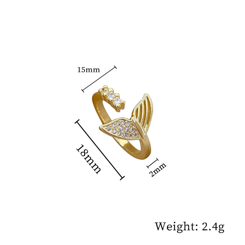 Minimalist Sweet Geometric Round Brass Plated Rhinestone Ring for Women and Men