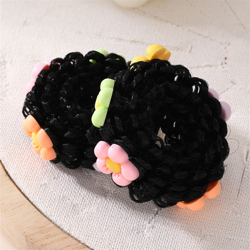 Natural Style Bow-Shaped Hair Clip for Girls Made of Plastic Resin with Ruffled and Mesh Details Perfect for Ponytail and Cute Floral Hairstyles