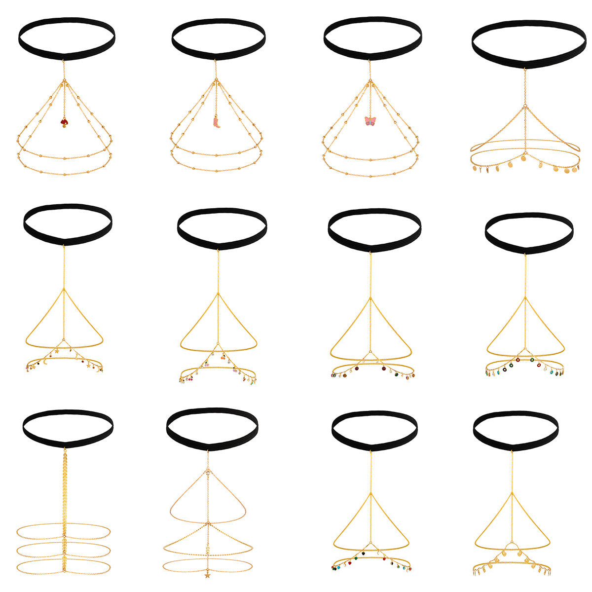 Minimalist Star Rhinestone Alloy Body Chain Leg Anklet for Women