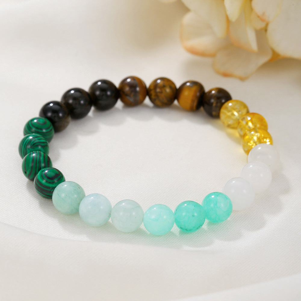 Punk Casual Round Gemstone Bracelet Unisex