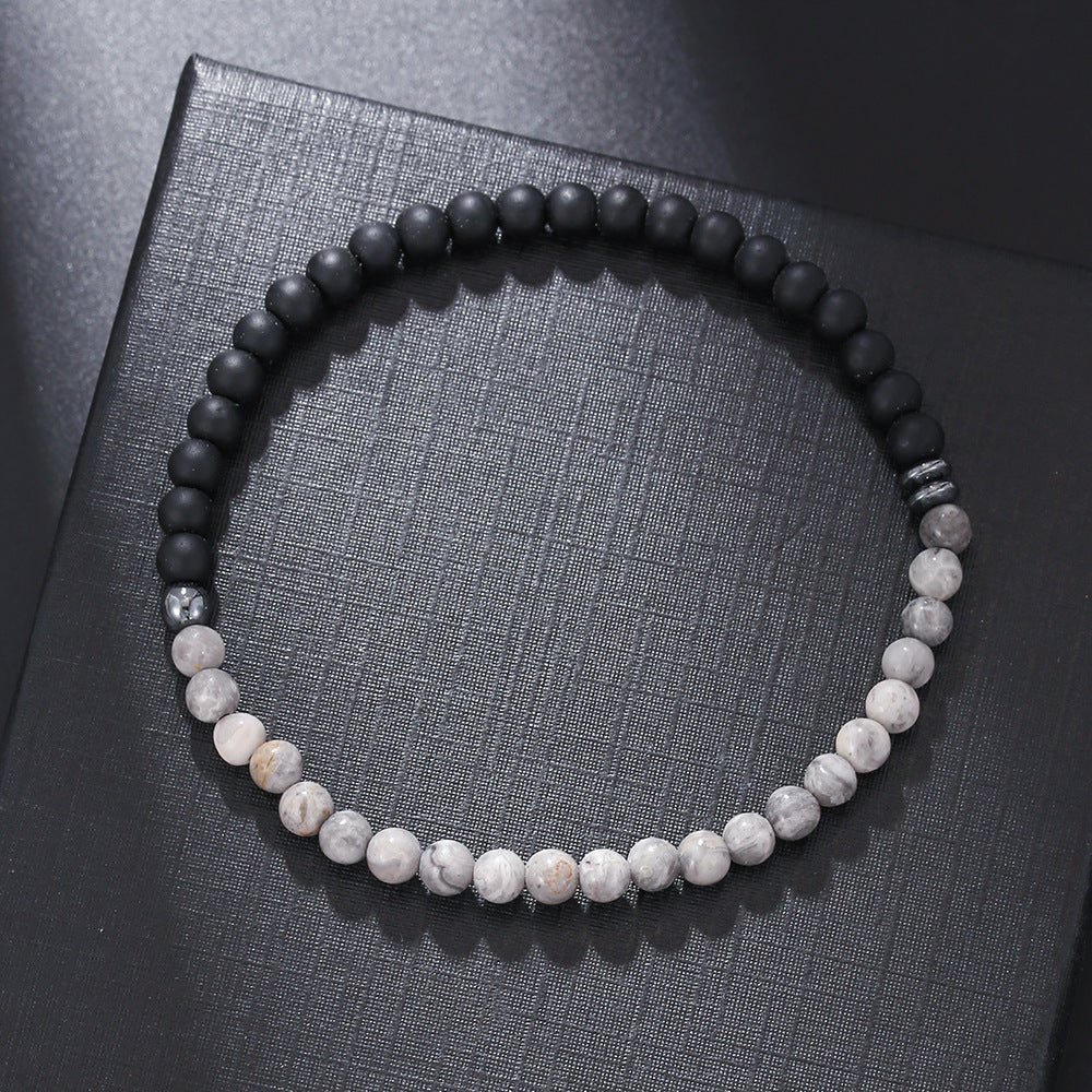 Minimalist Matte Round Turquoise Beaded Bracelet 4mm Unisex Fashion Jewelry