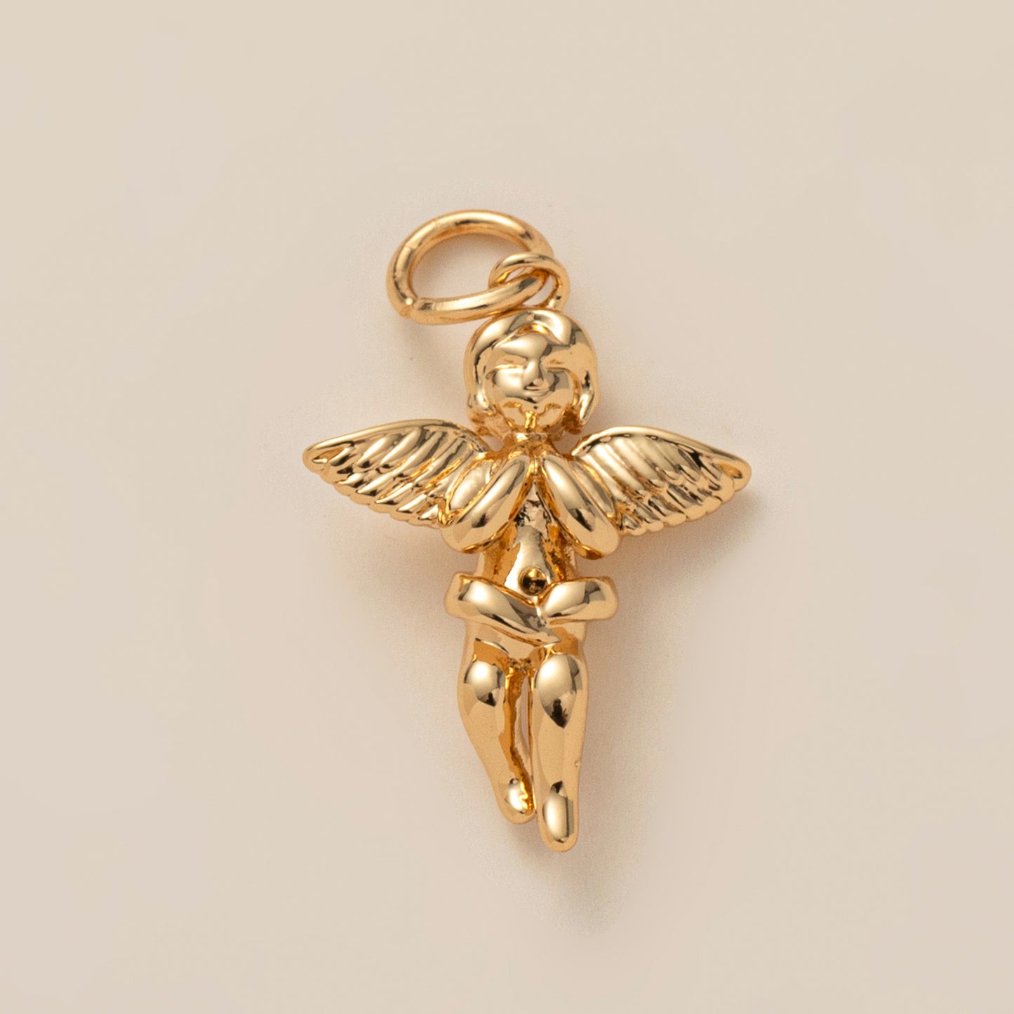 Vintage Gold Plated Brass Heart Cross Charm Bar
