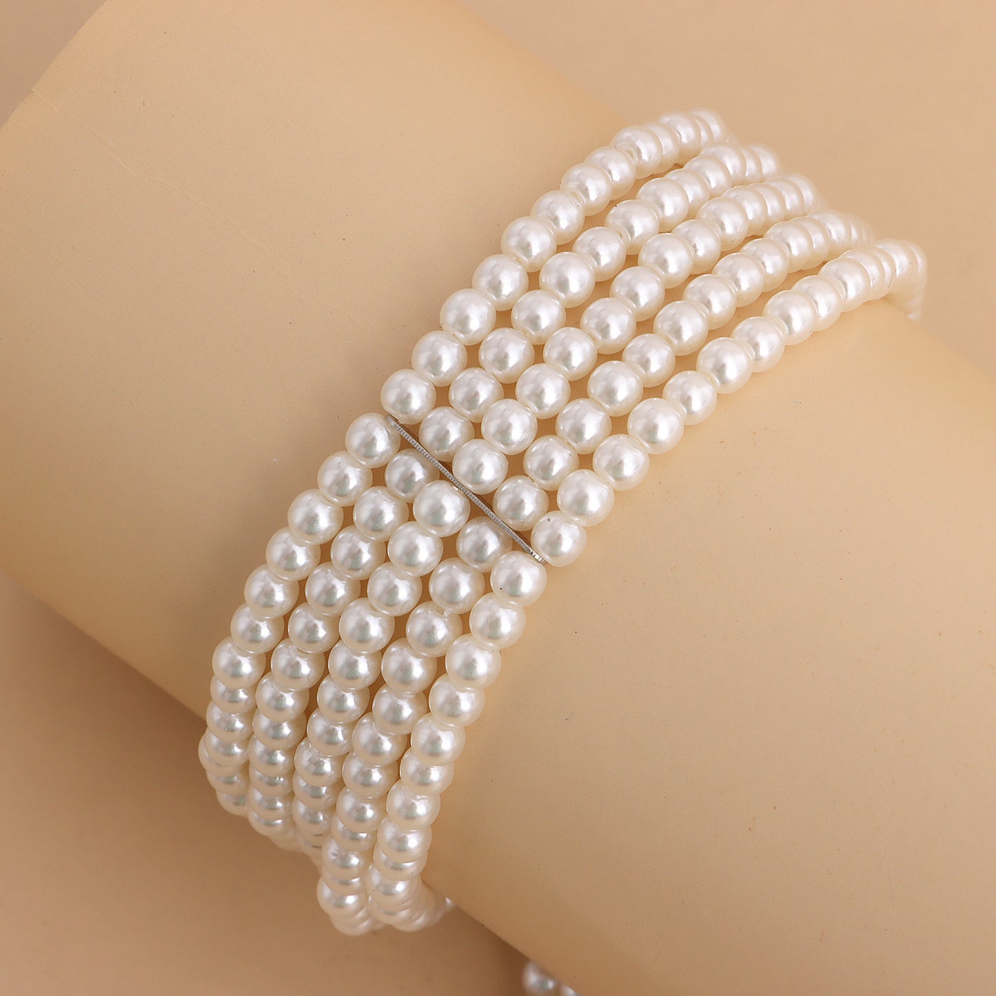 Minimalist Geometric White Pearl Necklace in Alloy with Plated Finish for Women