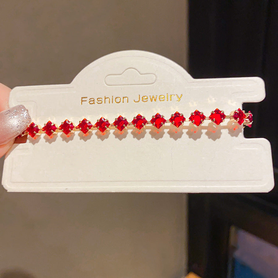 Luxury Elegant Oval Geometric 14K Gold Plated Cubic Zirconia Inlay Brass Bracelet for Women