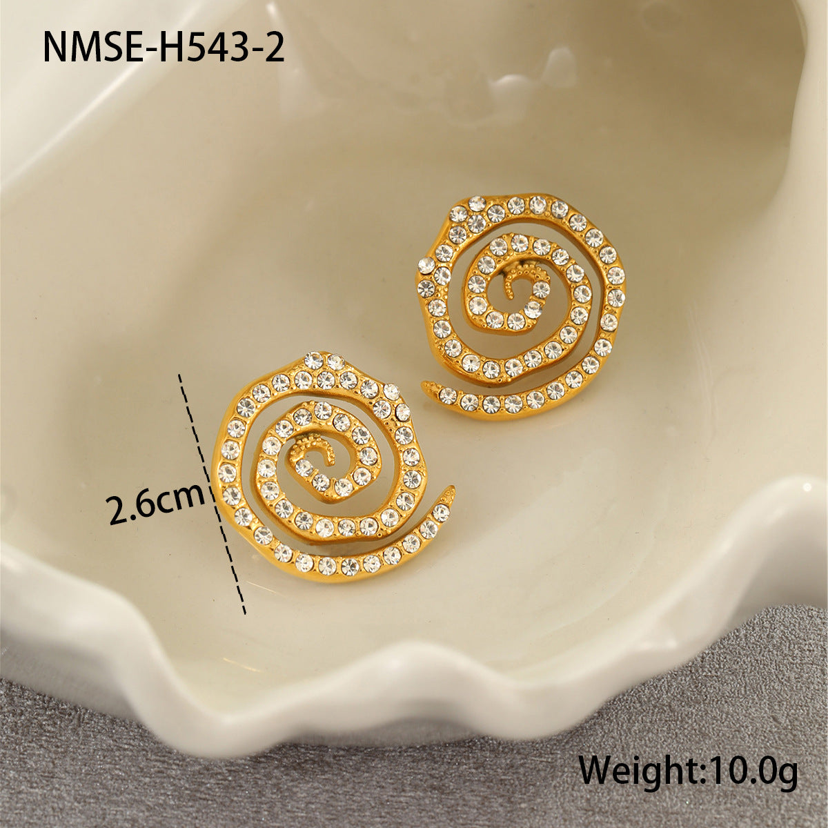 Orecchini a cerchio da donna alla moda in acciaio inossidabile con geometria e intarsio di zirconi