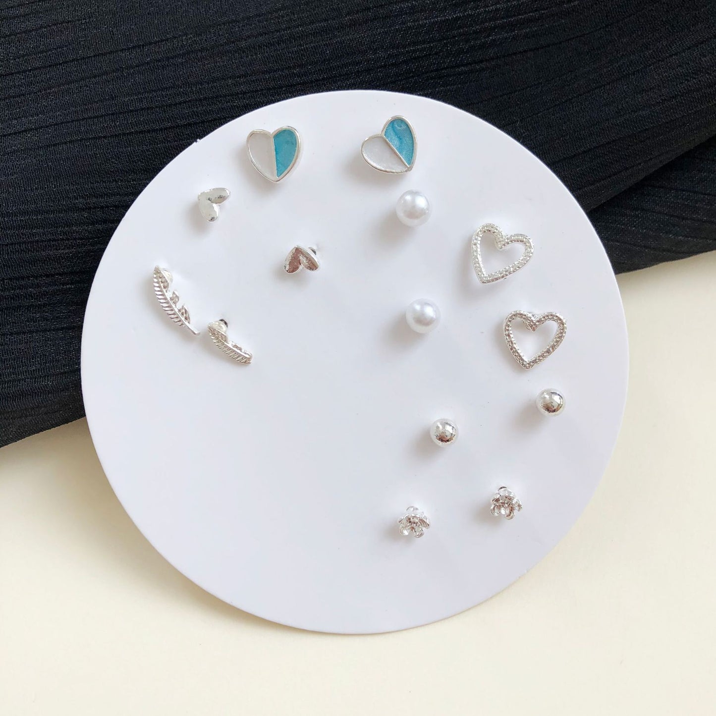 Minimalist Sweet Geometric Alloy Plated Stud Earrings with 925 Sterling Silver Posts for Women