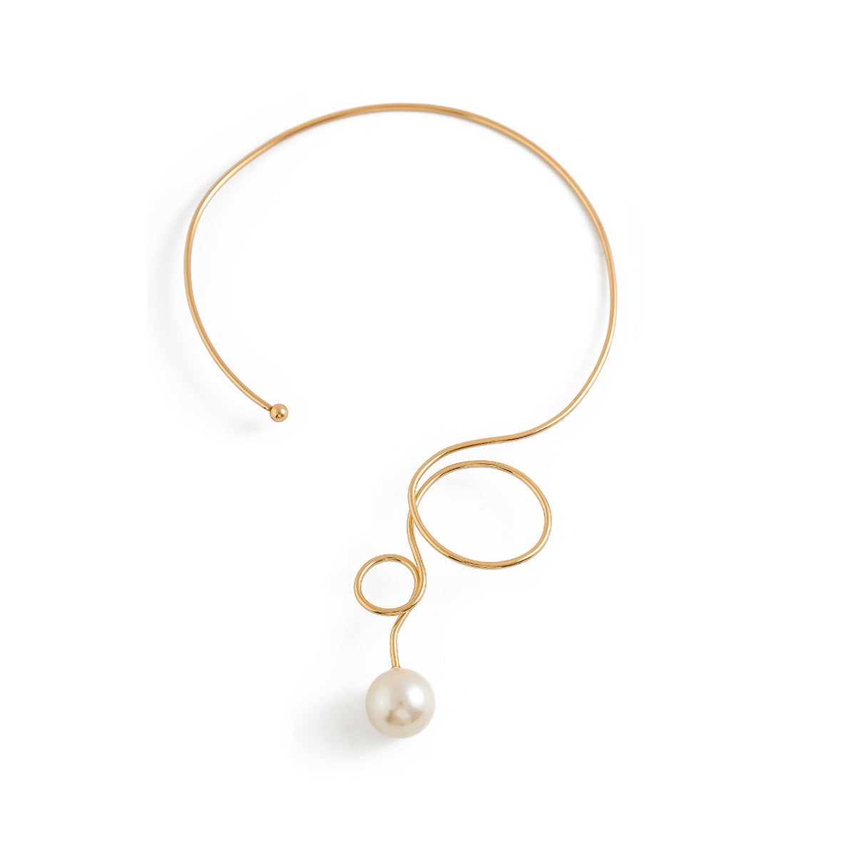 Collana girocollo da donna punk con fiocco, a goccia e perle finte