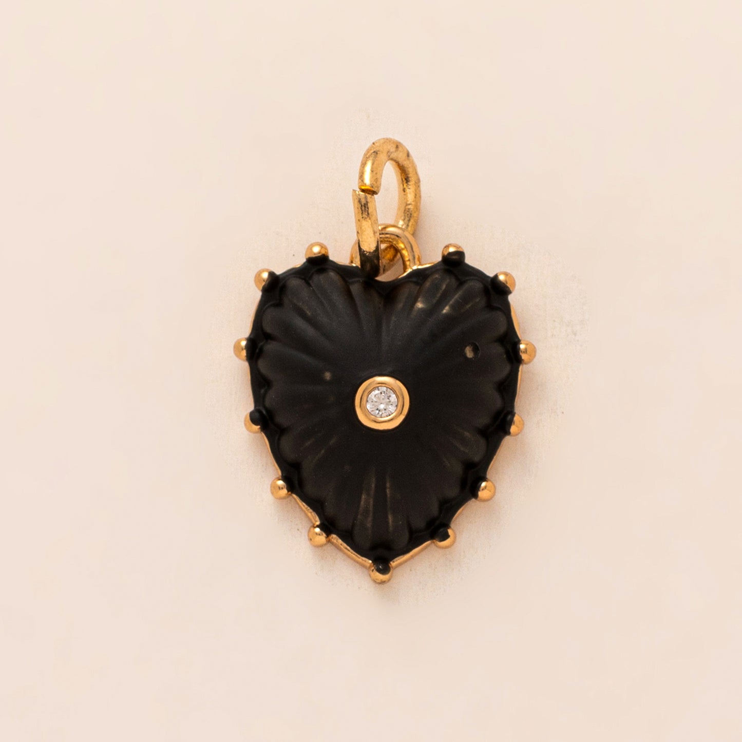 Vintage Heart Brass Plated Charm Bar Cable Chain Pendant