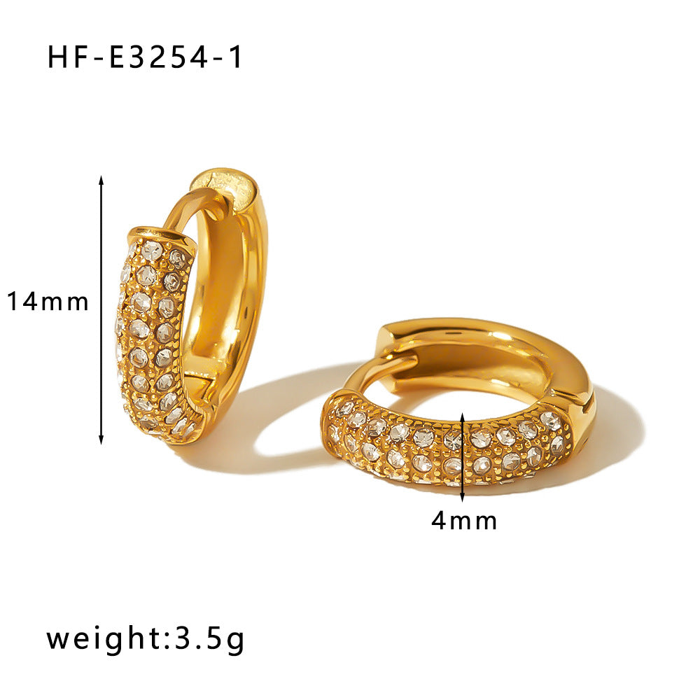 Orecchini Irregolari a Farfalla con Zirconi e Perle in Acciaio Inossidabile con Placcatura in Oro 18K da Donna