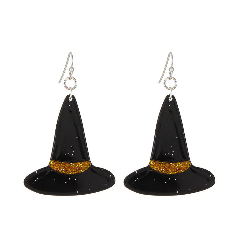 Pendientes de aleación con diseño de calabaza y calavera, estilo punk, chapados en oro, para mujer, temáticos de Halloween