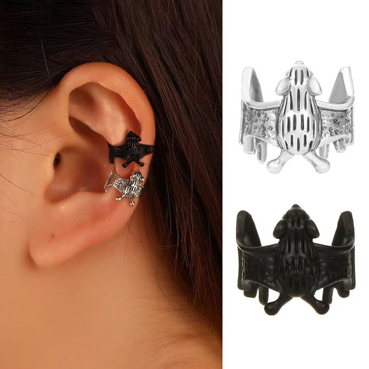 Clip per orecchio in rame a forma di pipistrello in stile gotico scuro con finitura galvanica, unisex