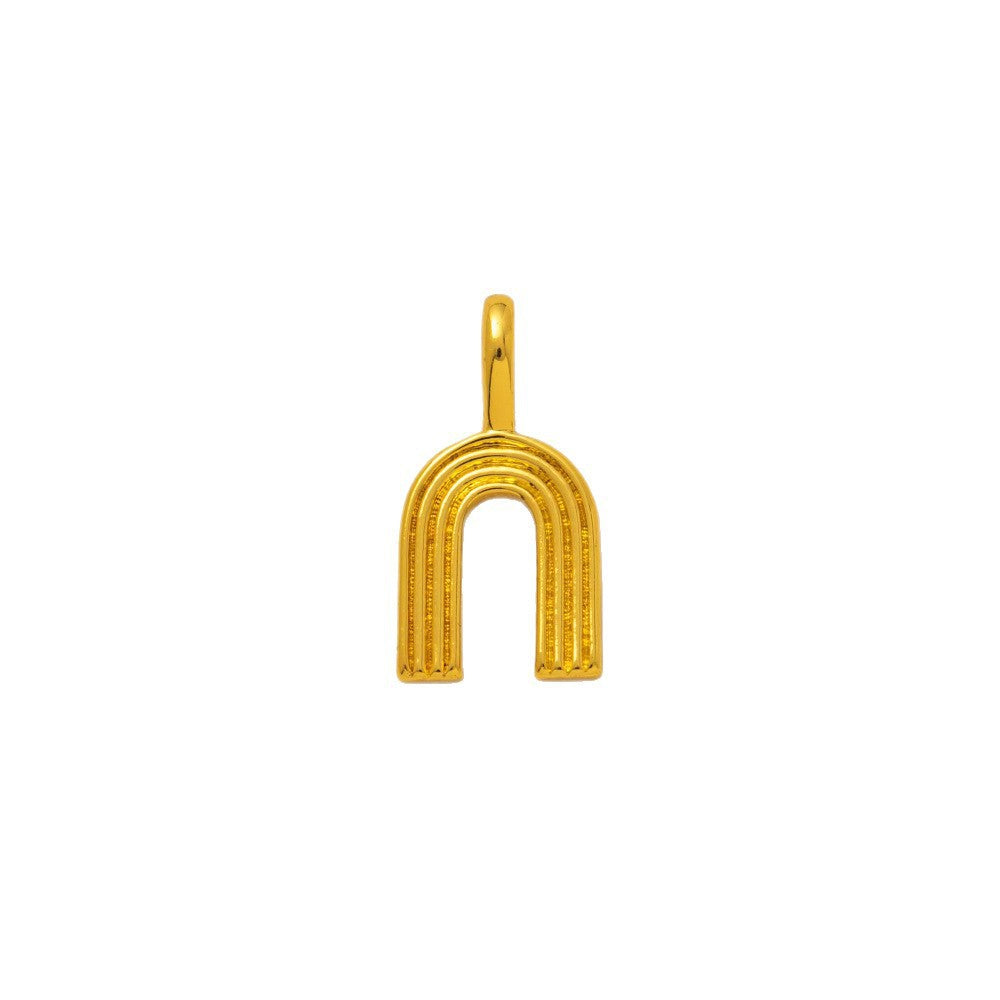 Minimalist Gold Plated Brass Pendant Necklace with Heart Moon Star Butterfly and Floral Design