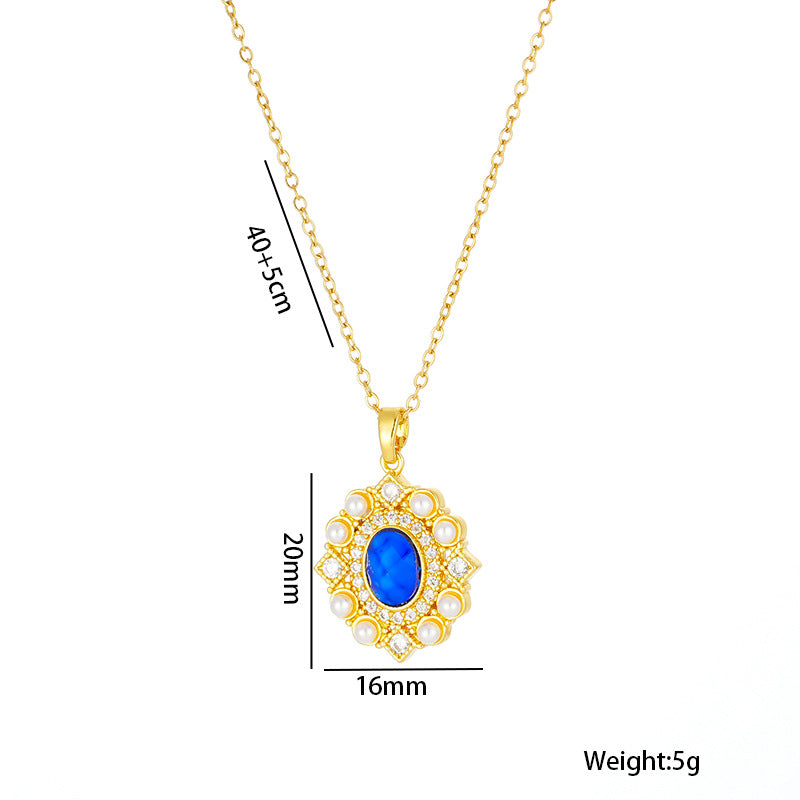 Minimalist Heart Moon Star Pendant Necklace for Women in Titanium Steel with Rhinestone Inlay and O-Chain