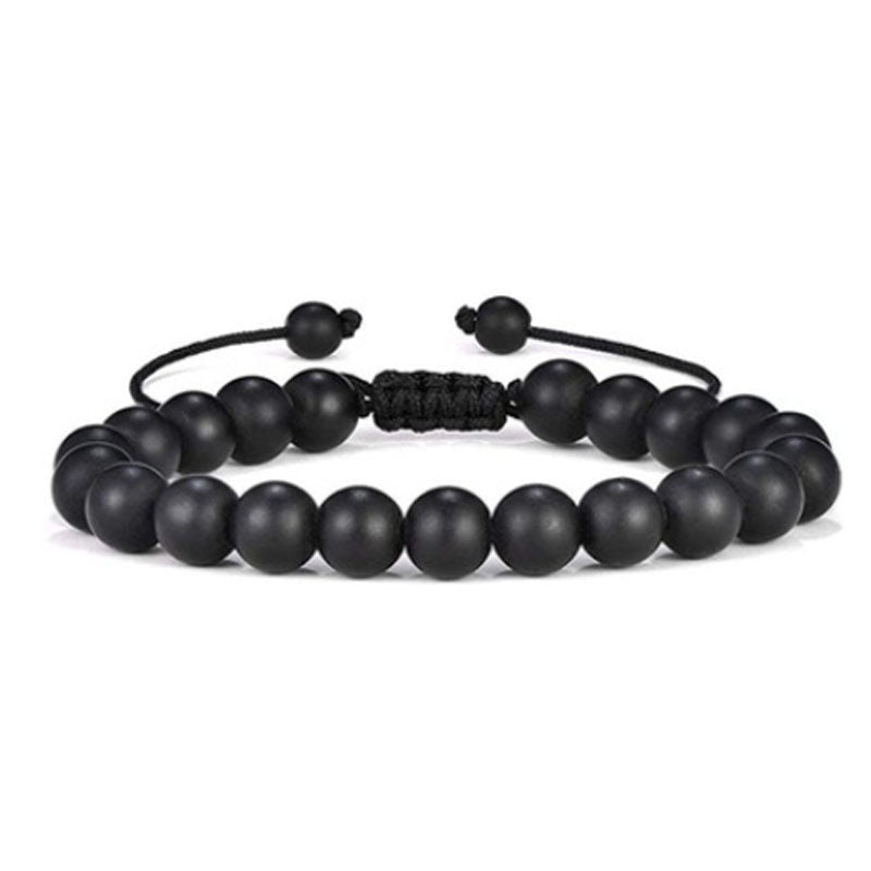 Geometric Tiger Eye Lava Stone Braided Bracelet Unisex Handmade Gift