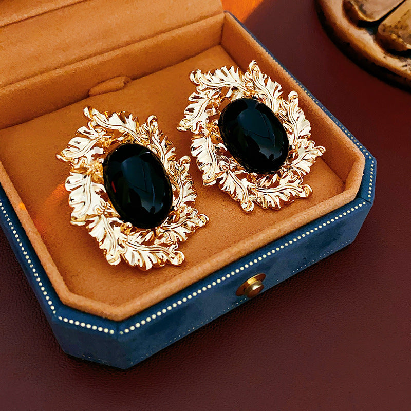 Vintage Geometric Earrings for Women with Copper Base and Electroplated Finish, Minimalist Retro Jewelry