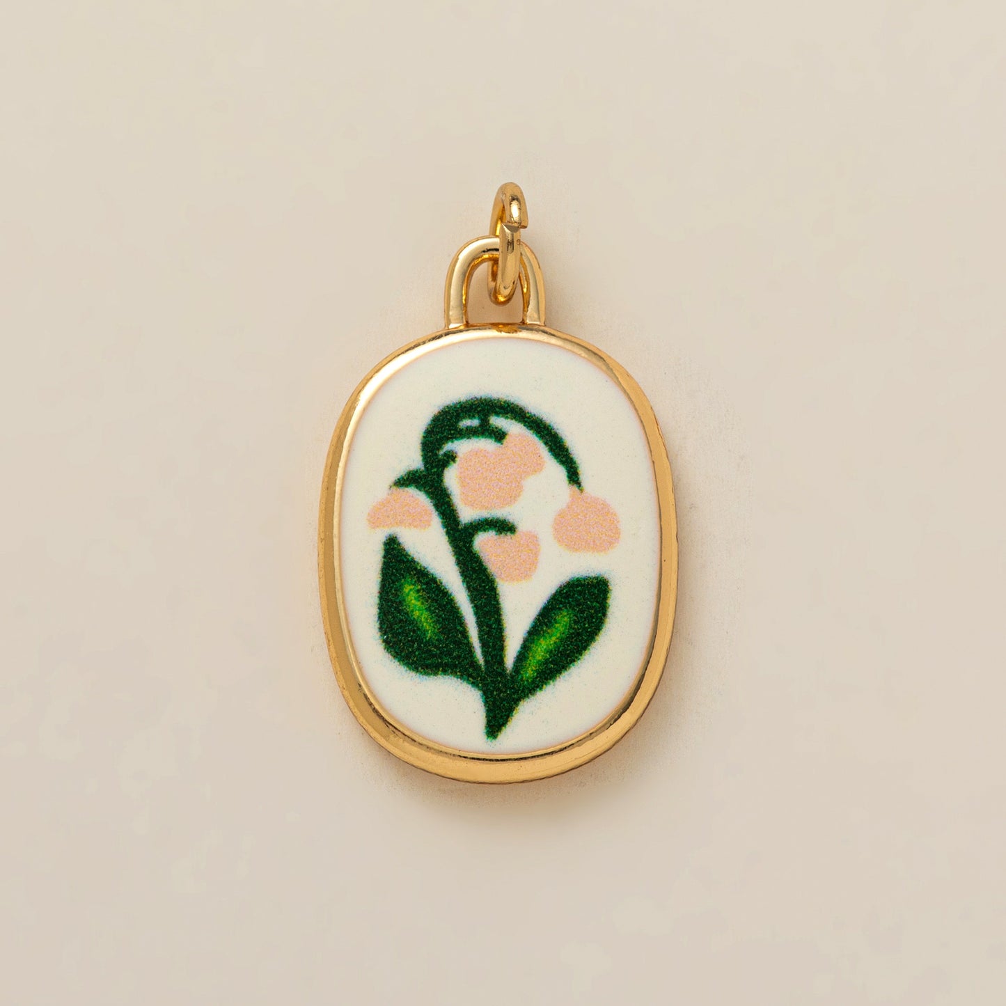 Minimalist Sweet Round Heart Floral Brass Drip Oil Plated Charm Bar Pendant