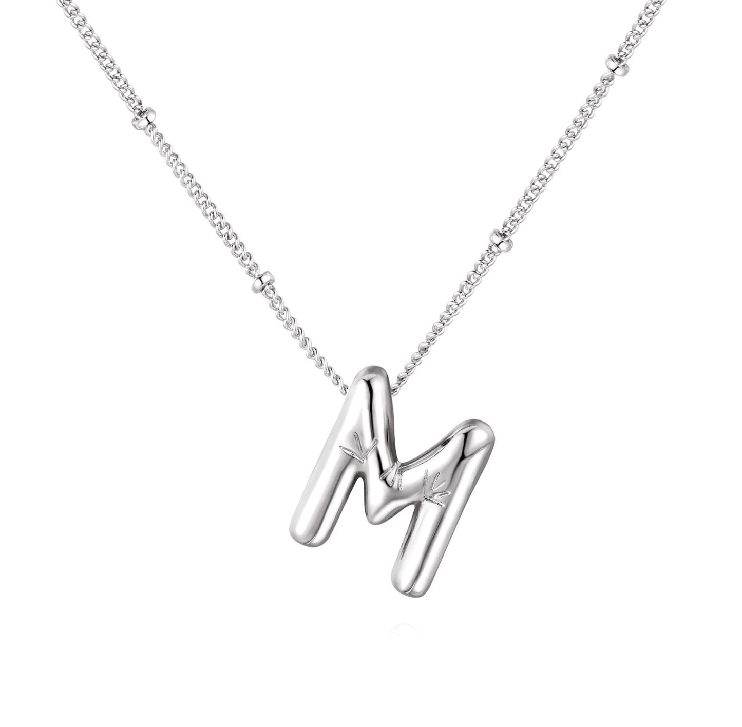 Gold Plated Brass Letter Pendant Necklace for Women