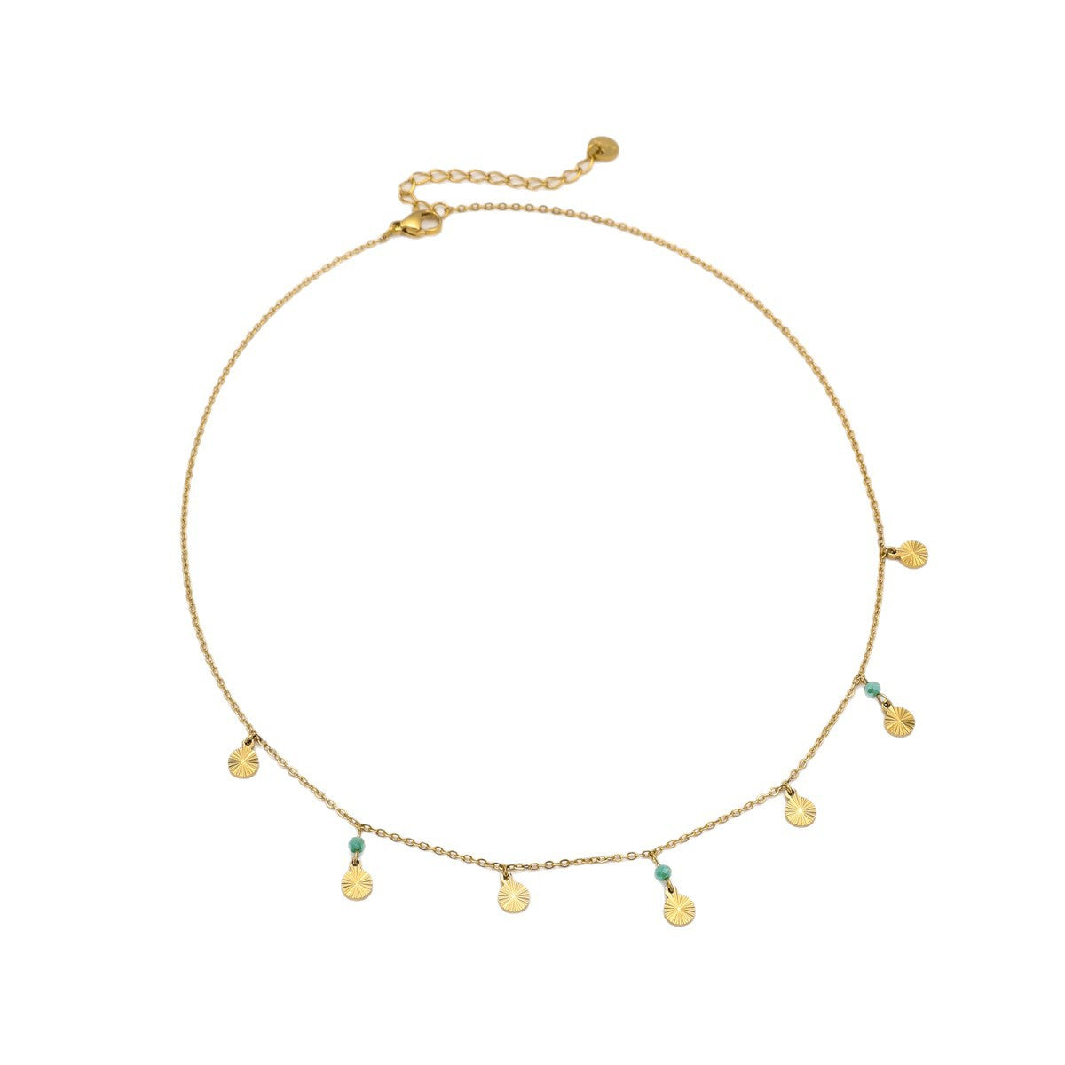 Collana Geometrica alla Moda in Acciaio Inossidabile con Placcatura in Oro 18K per Donna, Delicata Catena alla Clavicole