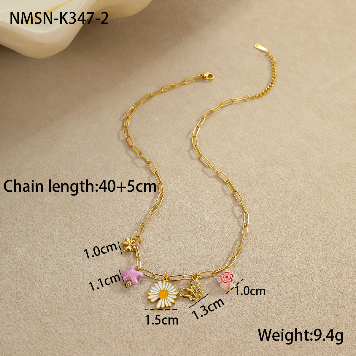 Fashionable Daisy Butterfly Pendant Necklace in Stainless Steel with Plated Finish for Women