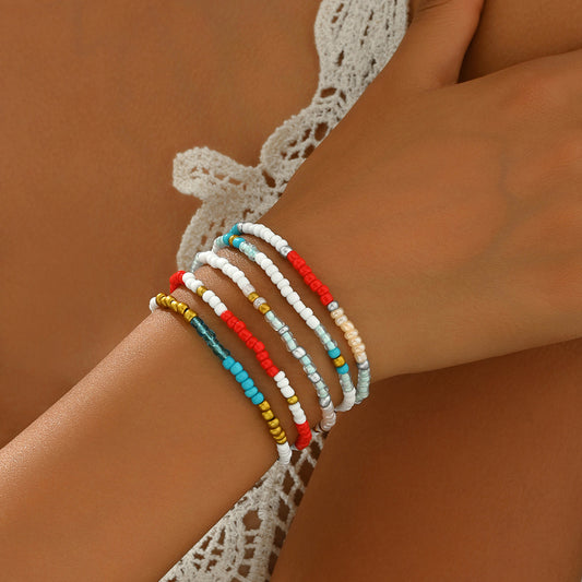 Juego de pulseras de cuentas geométricas minimalistas para mujer, pulseras coloridas hechas a mano con cuentas Miyu, joyería de moda para uso diario