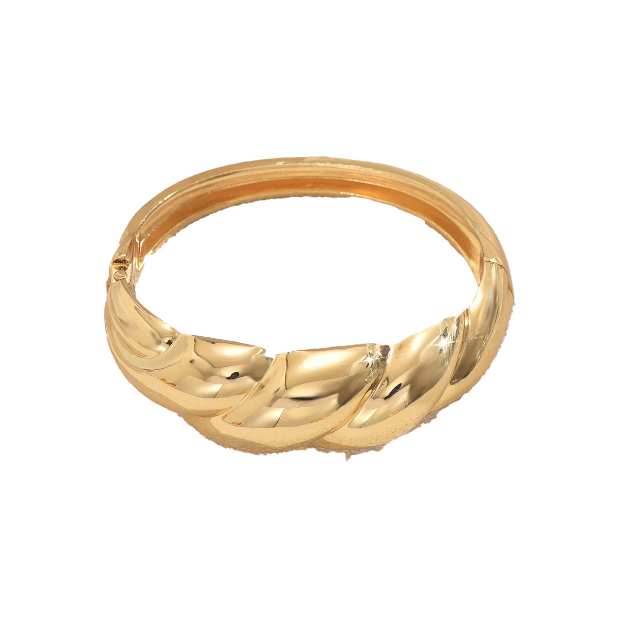 Bracciale Minimalista Geometrico Ritorto in Lega di Zinco Lucidato da Donna con Finitura di Lusso e Stile Versatile
