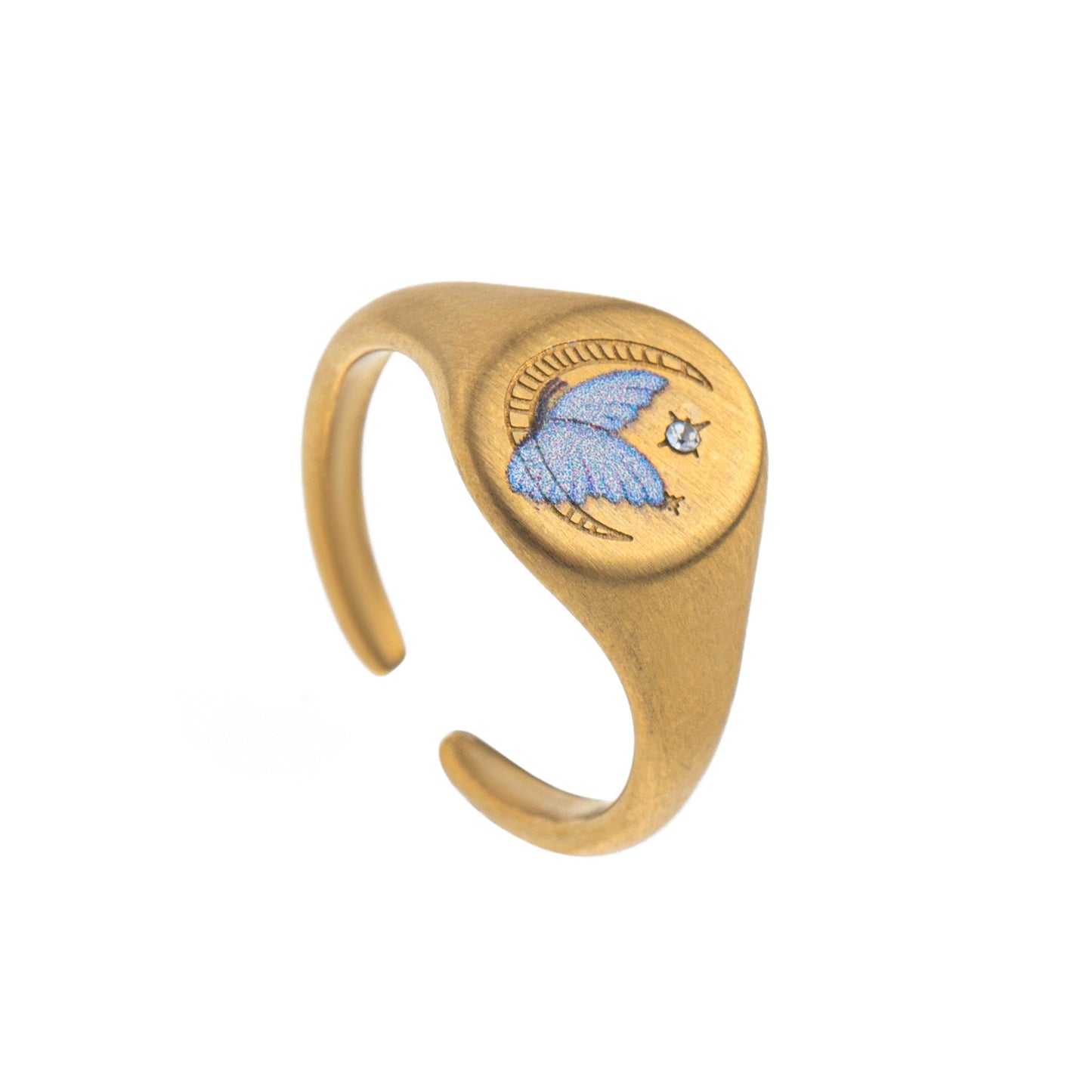 Fashion Heart Animal Stainless Steel PVD Ring