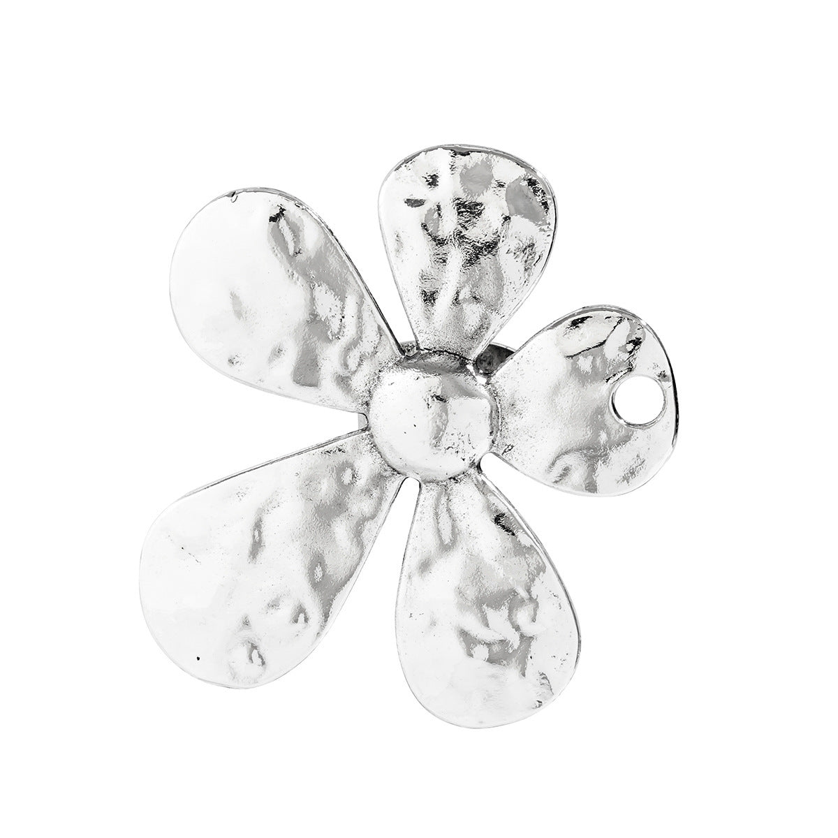 Exaggerated Liquid Metal Floral Plated Alloy Necklace for Women