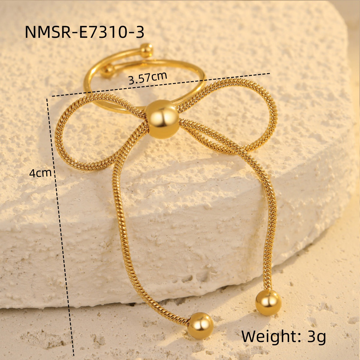 Anello alla Moda in Acciaio Inossidabile con Motivo Geometrico, Placcato Oro 18K per Donna, Design Regolabile con Fascia Aperta