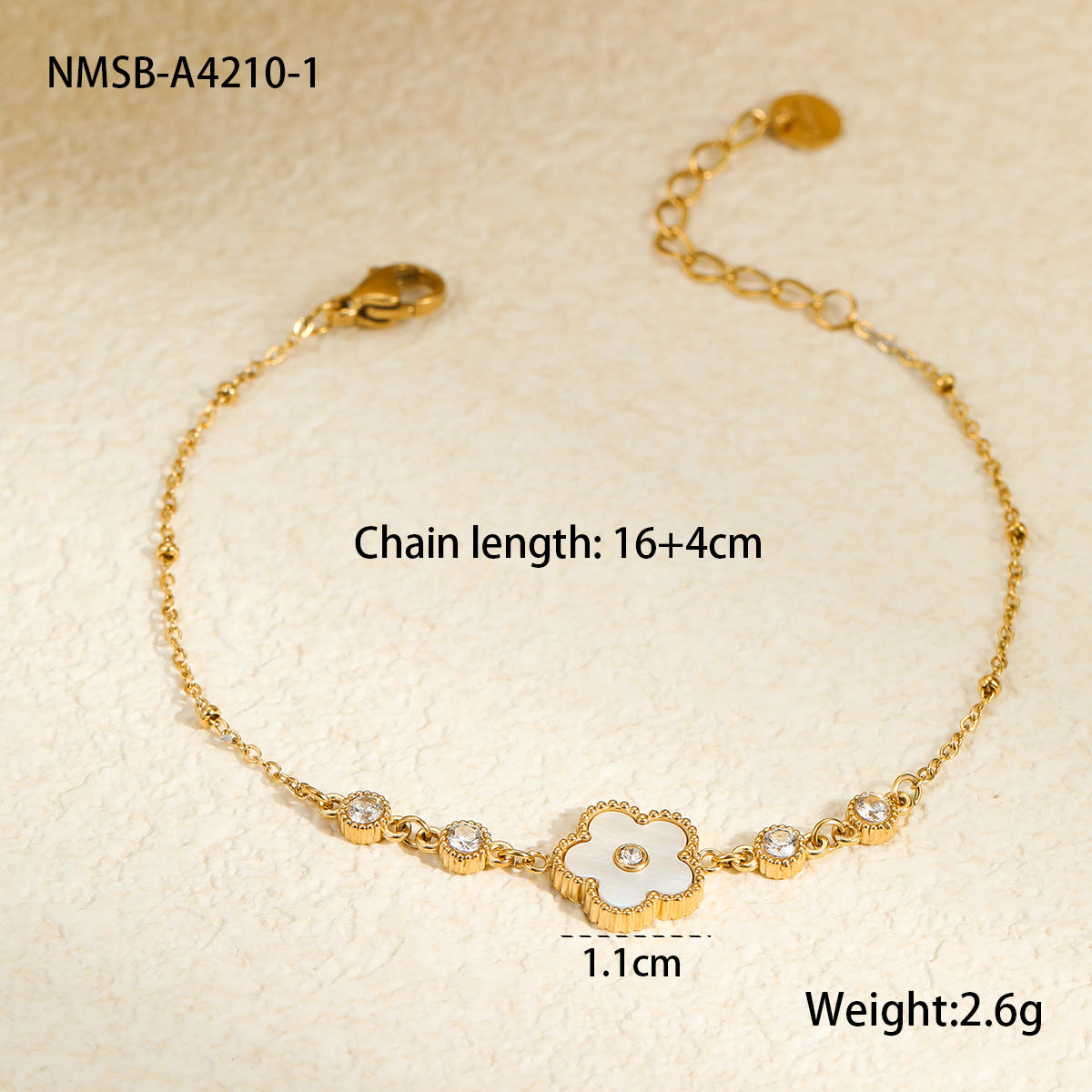 Fashion Minimalist Five-Petal Flower Mother-of-Pearl Pendant Necklace Set in Stainless Steel with Plated Finish